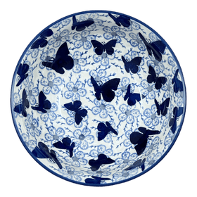 Polish Pottery 8.5" Bowl (Blue Butterfly) | M135U-AS58 Additional Image at PolishPotteryOutlet.com