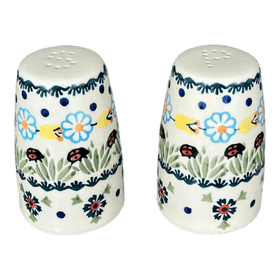 Polish Pottery 3.75" Salt and Pepper (Lady Bugs) | S086T-IF45 Additional Image at PolishPotteryOutlet.com