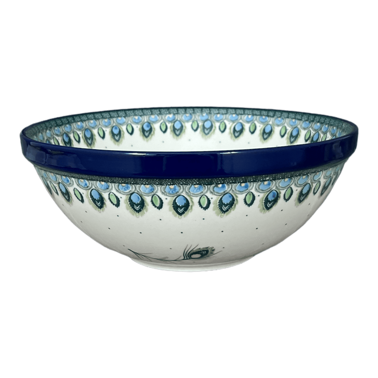 Bowl, Round, 11" in "Peacock Plume" by Ceramika Artystyczna | A055-2218X