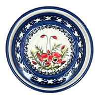 A picture of a Polish Pottery Zaklady Butter Crock (Floral Crescent) | Y1512-ART237 as shown at PolishPotteryOutlet.com/products/butter-crock-floral-crescent-y1512-art237