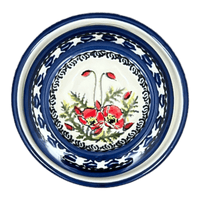 A picture of a Polish Pottery Butter Crock, 4.5" x 3.5" in "Floral Crescent" by Zaklady | Y1512-ART237 as shown at PolishPotteryOutlet.com/products/butter-crock-floral-crescent-y1512-art237