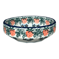 A picture of a Polish Pottery CA Multangular Bowl (Strawberry Patch) | A221-721X as shown at PolishPotteryOutlet.com/products/c-a-multangular-bowl-strawberry-patch-a221-721x