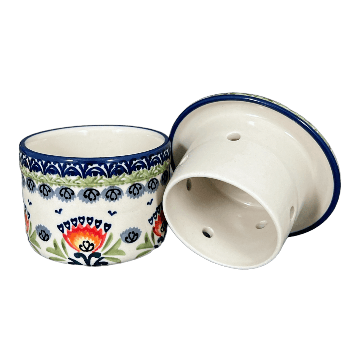 Butter Crock, 4.5" in "Floral Fans" by Manufaktura | M136S-P314