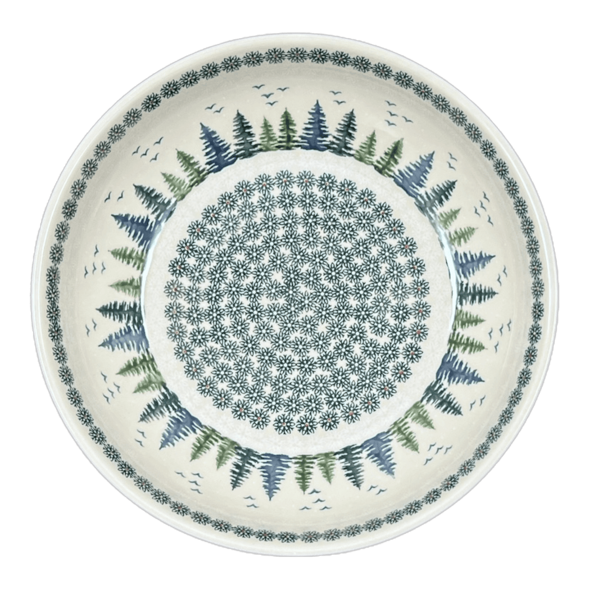 Bowl, Round, Shallow, Salad, 11.75" in "Pine Forest" by Manufaktura | M173S-PS29