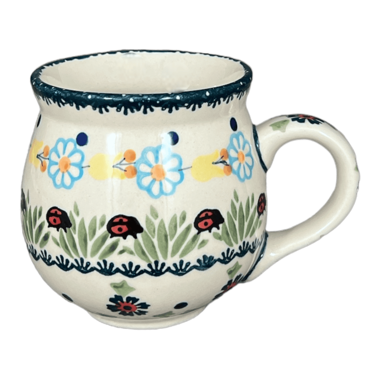 Mug, Belly Mug, 10oz Medium in "Lady Bugs" by Manufaktura | K090T-IF45