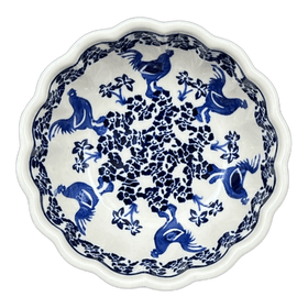 Polish Pottery Zaklady 6" Blossom Bowl (Rooster Blues) | Y1945A-D1149 Additional Image at PolishPotteryOutlet.com