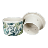 Butter Crock, 4.5" in "Scattered Ferns" by Manufaktura | M136S-GZ39