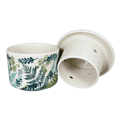 Butter Crock, 4.5" in "Scattered Ferns" by Manufaktura | M136S-GZ39