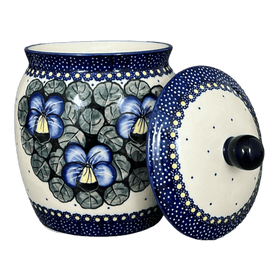 Polish Pottery Canister, 2 Liter in "Pansies" by Manufaktura | P074S-JZB Additional Image at PolishPotteryOutlet.com