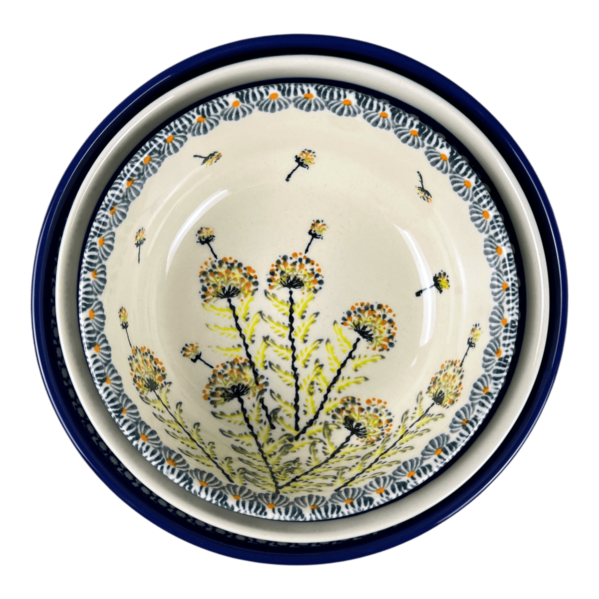 Bowl, Round, Magnolia, 7.25" in "Rooster Blues" by Zaklady | Y834A-D1149