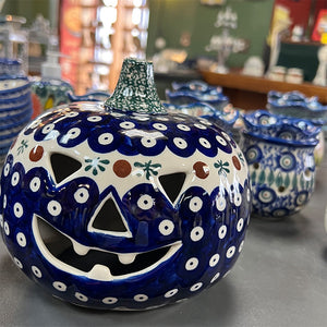 Polish Pottery halloween pumpkin jack o lantern