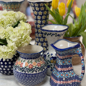 Polish Pottery floral accessories vases