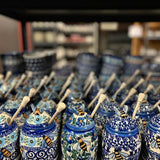 Jar, Honey, 5" in "Blue Tethered Blossoms" by Andy | NDA18-4