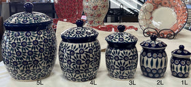 Polish Pottery 2 Liter Canister (Poppies in Bloom) | P074S-JZ34 Additional Image at PolishPotteryOutlet.com