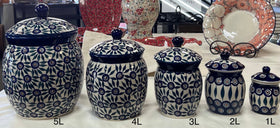Polish Pottery 4 Liter Canister (Vineyard in Bloom) | P081T-MCP Additional Image at PolishPotteryOutlet.com