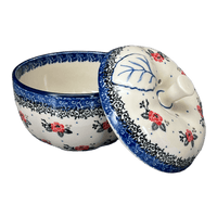 A picture of a Polish Pottery CA Large Apple Baker (Wild Rose) | A034-1525X as shown at PolishPotteryOutlet.com/products/large-apple-baker-wild-rose-a034-1525x