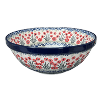 A picture of a Polish Pottery CA 11" Serving Bowl (Red Aster) | A055-1435X as shown at PolishPotteryOutlet.com/products/11-serving-bowl-red-aster-a055-1435x