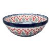 Polish Pottery C.A. 11" Serving Bowl (Red Aster) | A055-1435X at PolishPotteryOutlet.com