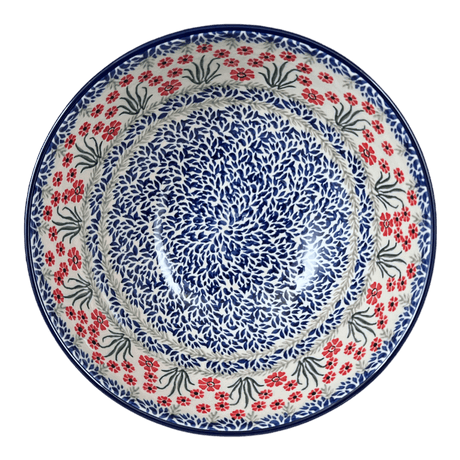 Bowl, Round, 11" in "Red Aster" by Ceramika Artystyczna | A055-1435X