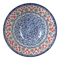 A picture of a Polish Pottery CA 11" Serving Bowl (Red Aster) | A055-1435X as shown at PolishPotteryOutlet.com/products/11-serving-bowl-red-aster-a055-1435x