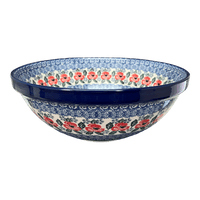 A picture of a Polish Pottery CA 11" Serving Bowl (Rosie's Garden) | A055-1490X as shown at PolishPotteryOutlet.com/products/11-serving-bowl-rosies-garden-a055-1490x