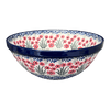 Polish Pottery CA 9" Kitchen Bowl (Red Aster) | A056-1435X at PolishPotteryOutlet.com
