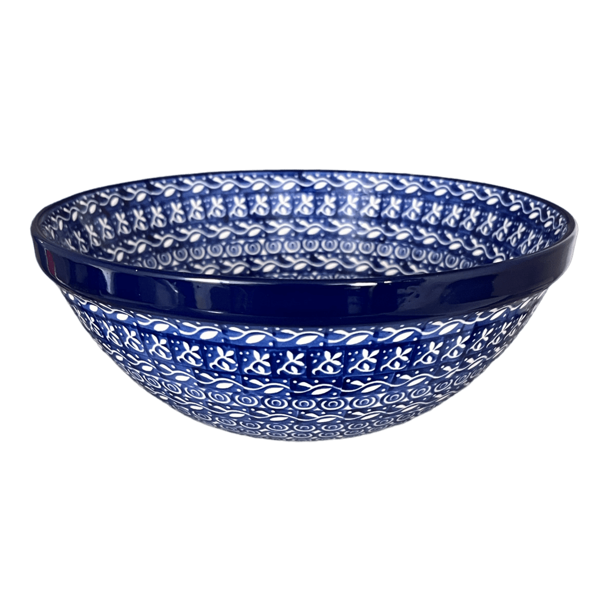 Bowl, Round, Kitchen, 9" in "Wavy Blues" by Ceramika Artystyczna | A056-905X