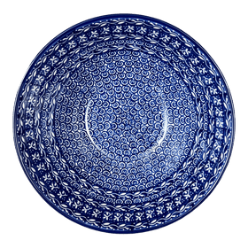 Polish Pottery C.A. 9" Kitchen Bowl (Wavy Blues) | A056-905X Additional Image at PolishPotteryOutlet.com