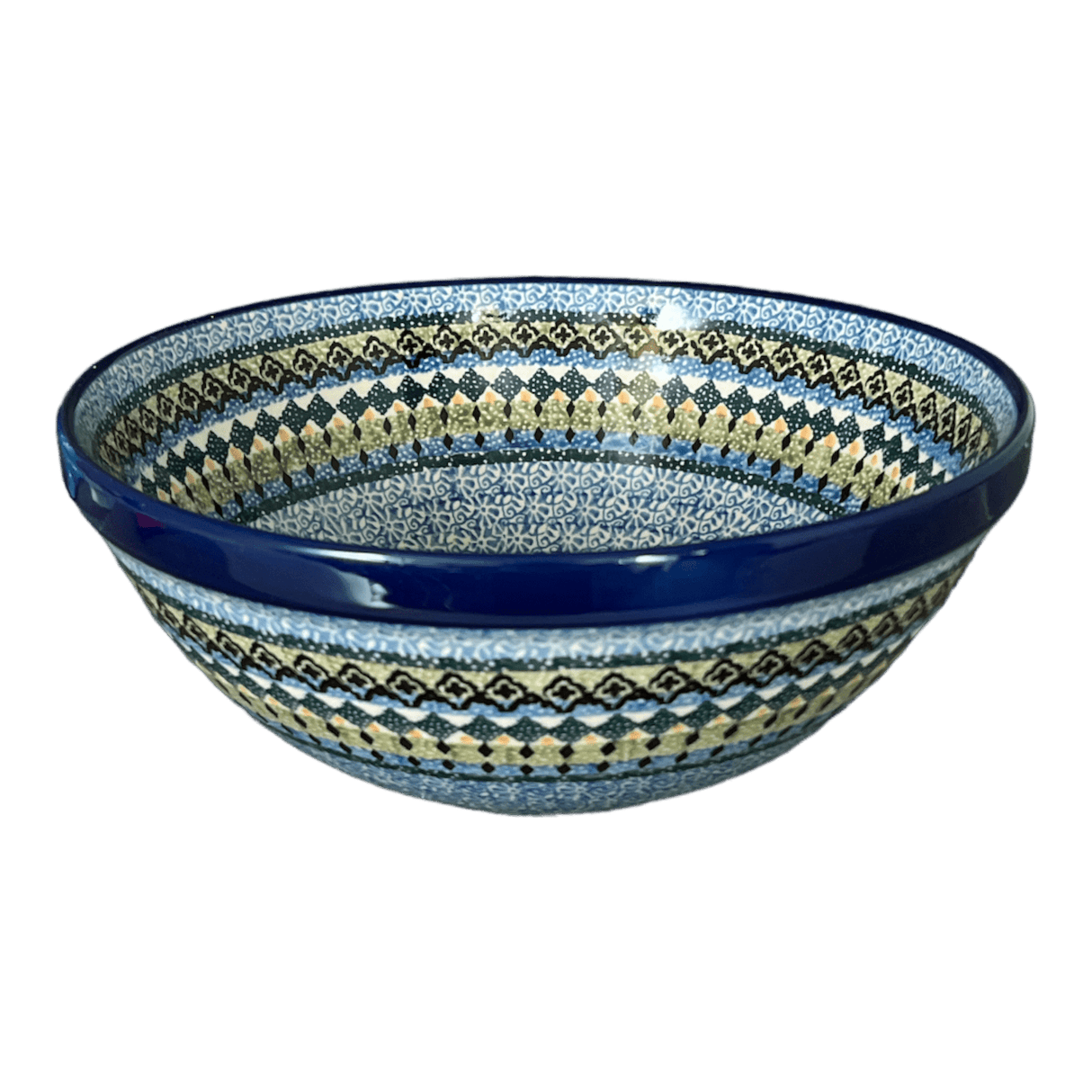 Bowl, Round, Kitchen, 9" in "Aztec Blues" by Ceramika Artystyczna | A056-U4428