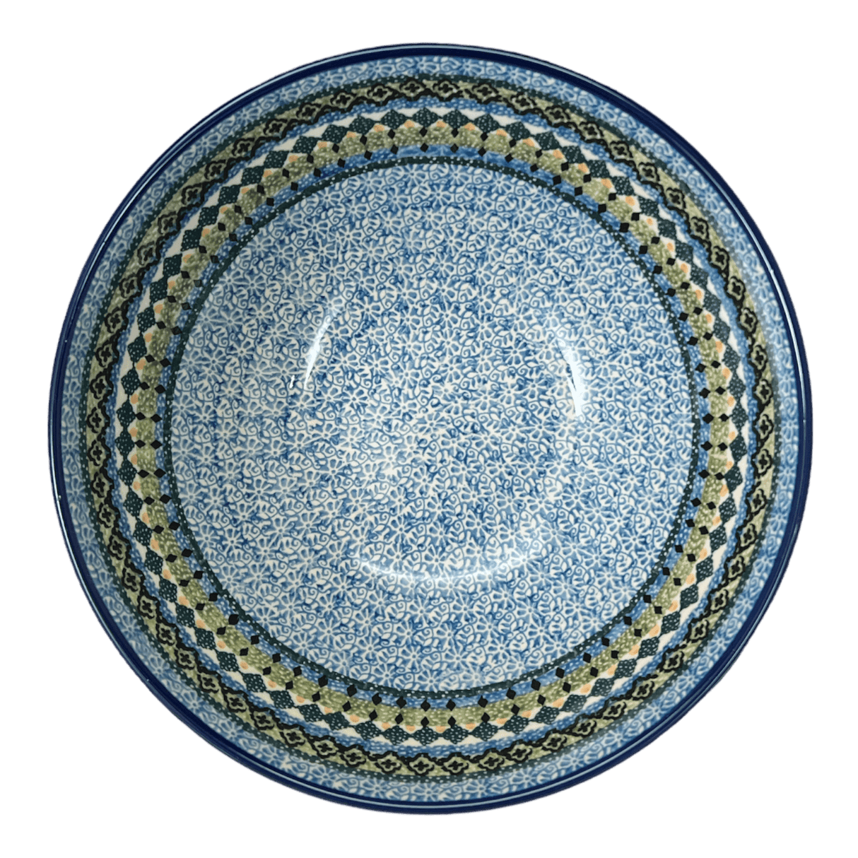 Bowl, Round, Kitchen, 9" in "Aztec Blues" by Ceramika Artystyczna | A056-U4428