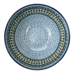 Polish Pottery C.A. 9" Kitchen Bowl (Aztec Blues) | A056-U4428 Additional Image at PolishPotteryOutlet.com
