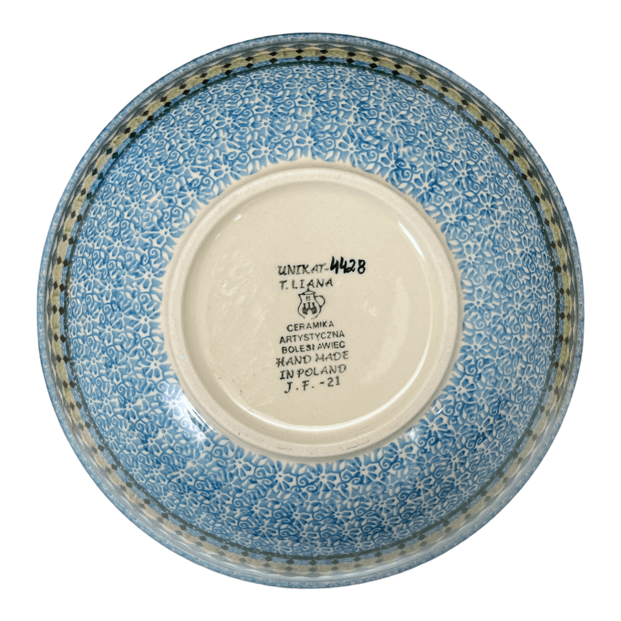 Bowl, Round, Kitchen, 9" in "Aztec Blues" by Ceramika Artystyczna | A056-U4428