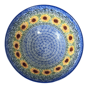 Polish Pottery 9" Kitchen Bowl (Sunflowers) | A056-U4739 Additional Image at PolishPotteryOutlet.com