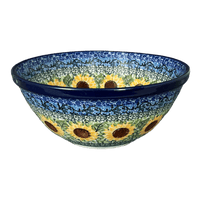 A picture of a Polish Pottery C.A. 7.75" Kitchen Bowl (Sunflowers) | A057-U4739 as shown at PolishPotteryOutlet.com/products/7-75-bowl-sunflowers-a057-u4739