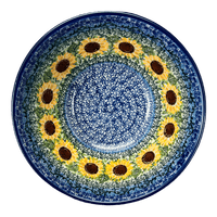 A picture of a Polish Pottery C.A. 7.75" Kitchen Bowl (Sunflowers) | A057-U4739 as shown at PolishPotteryOutlet.com/products/7-75-bowl-sunflowers-a057-u4739