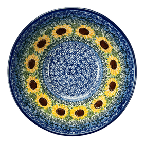 Polish Pottery C.A. 7.75" Kitchen Bowl (Sunflowers) | A057-U4739 Additional Image at PolishPotteryOutlet.com