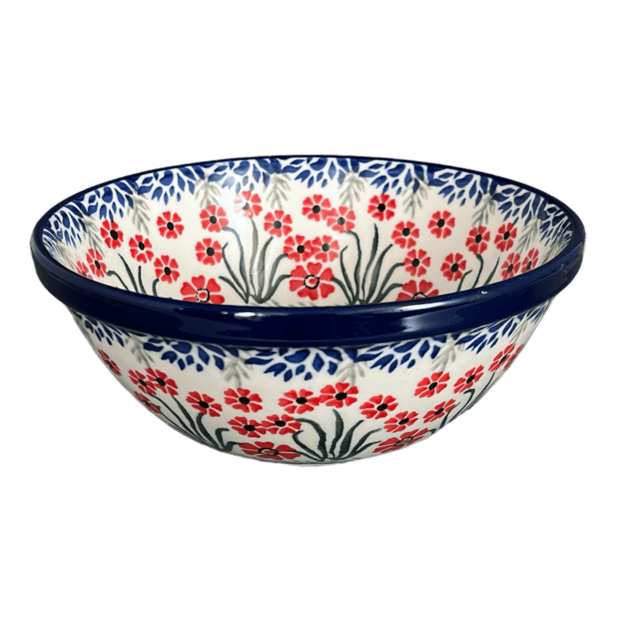 Bowl, Round, Kitchen, 6.75" in "Red Aster" by Ceramika Artystyczna | A058-1435X