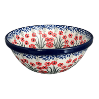 A picture of a Polish Pottery CA 6.75" Kitchen Bowl (Red Aster) | A058-1435X as shown at PolishPotteryOutlet.com/products/6-75-bowl-red-aster-a058-1435x