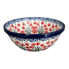 Polish Pottery C.A. 6.75" Kitchen Bowl (Red Aster) | A058-1435X at PolishPotteryOutlet.com