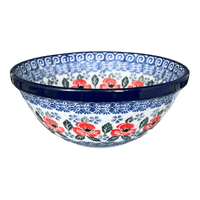 A picture of a Polish Pottery 6.75" Kitchen Bowl (Rosie's Garden) | A058-1490X as shown at PolishPotteryOutlet.com/products/6-75-bowl-rosies-garden-a058-1490x