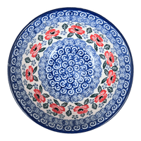 A picture of a Polish Pottery 6.75" Kitchen Bowl (Rosie's Garden) | A058-1490X as shown at PolishPotteryOutlet.com/products/6-75-bowl-rosies-garden-a058-1490x