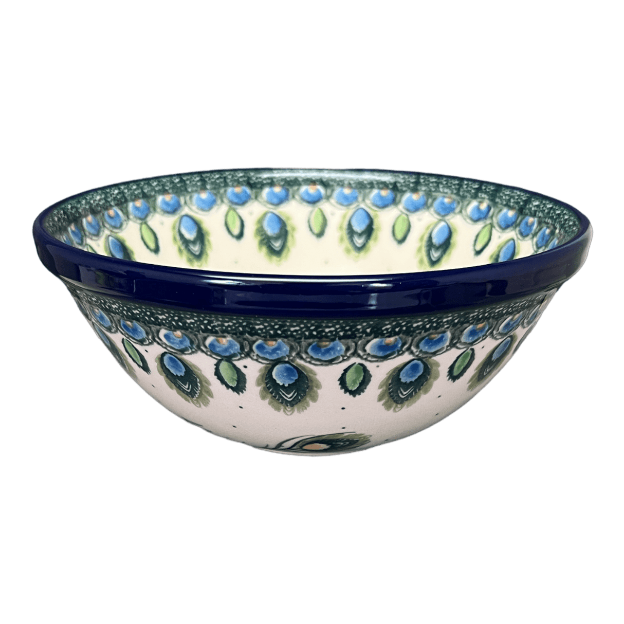 Bowl, Round, Kitchen, 6.75" in "Peacock Plume" by Ceramika Artystyczna | A058-2218X