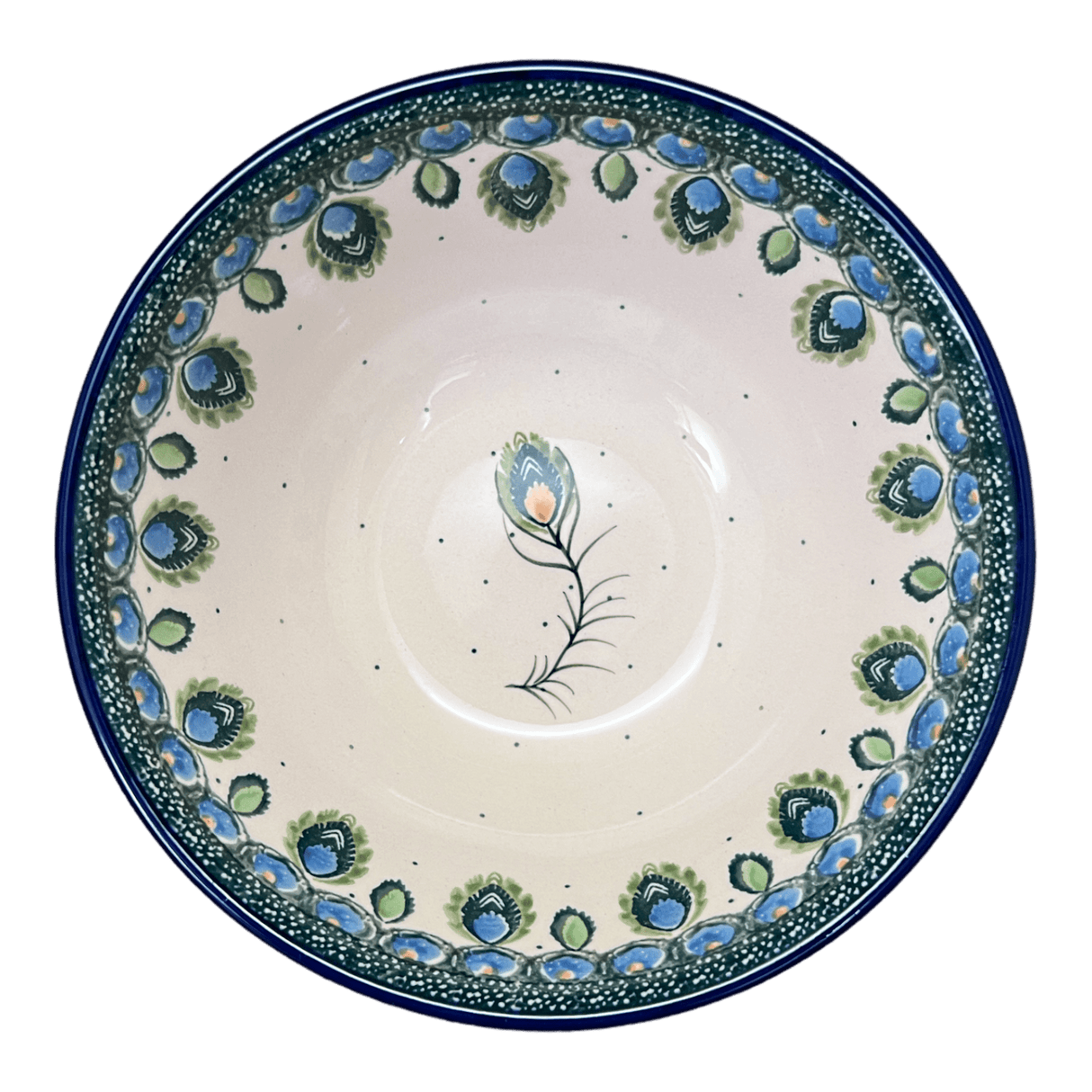 Bowl, Round, Kitchen, 6.75" in "Peacock Plume" by Ceramika Artystyczna | A058-2218X
