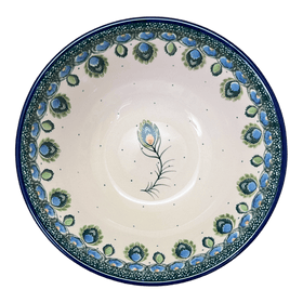 Polish Pottery C.A. 6.75" Kitchen Bowl (Peacock Plume) | A058-2218X Additional Image at PolishPotteryOutlet.com