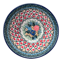 A picture of a Polish Pottery CA 6.75" Kitchen Bowl (Garden Trellis) | A058-U2123 as shown at PolishPotteryOutlet.com/products/6-75-bowl-garden-trellis-a058-u2123