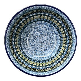 Polish Pottery C.A. 6.75" Kitchen Bowl (Aztec Blues) | A058-U4428 Additional Image at PolishPotteryOutlet.com