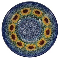 A picture of a Polish Pottery CA 6.75" Kitchen Bowl (Sunflowers) | A058-U4739 as shown at PolishPotteryOutlet.com/products/6-75-bowl-sunflowers