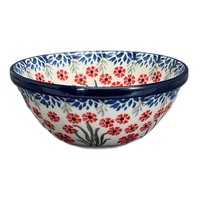 A picture of a Polish Pottery CA 5.5" Kitchen Bowl (Red Aster) | A059-1435X as shown at PolishPotteryOutlet.com/products/5-5-bowl-red-aster-a059-1435x