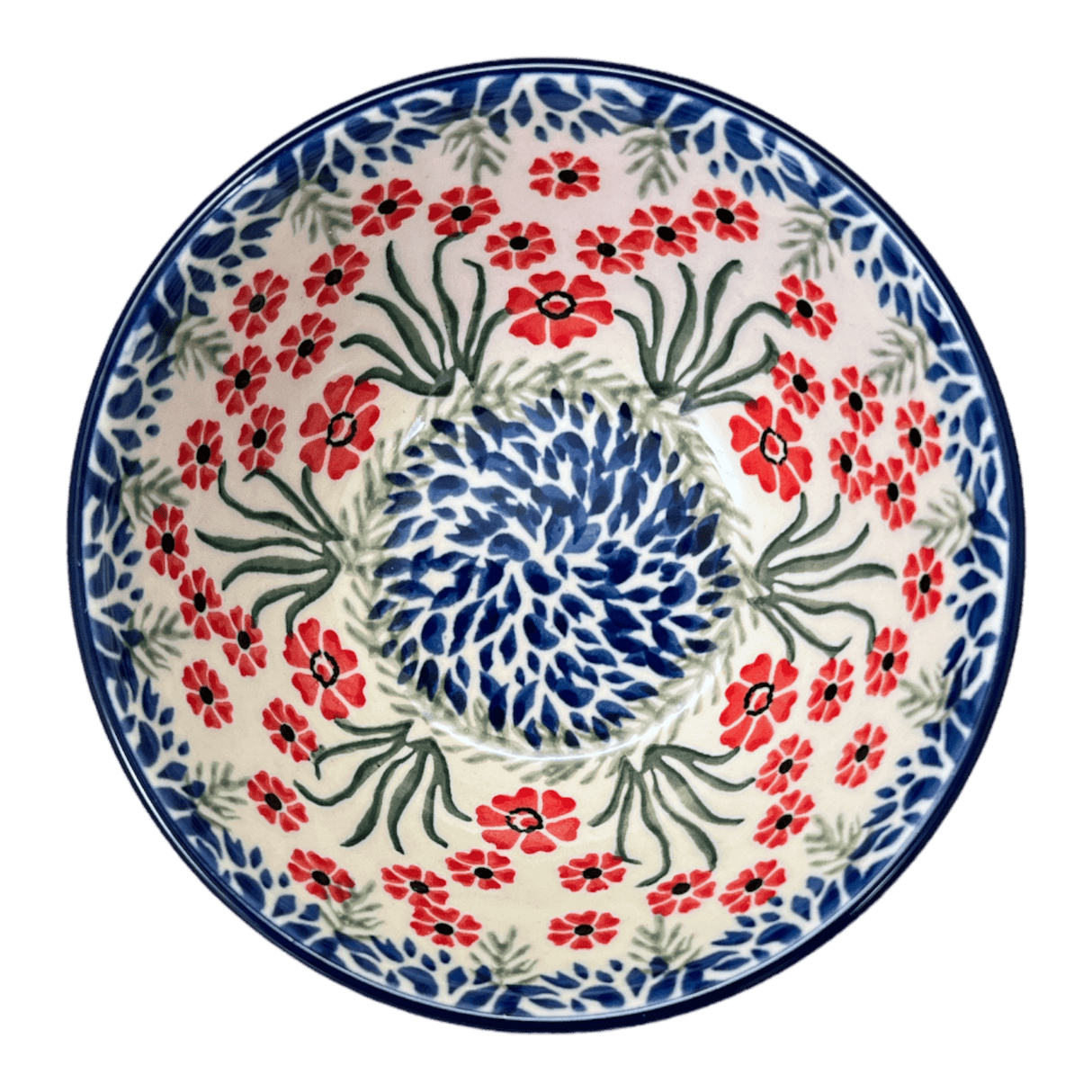 Bowl, Round, Kitchen, 5.5" in "Red Aster" by Ceramika Artystyczna | A059-1435X