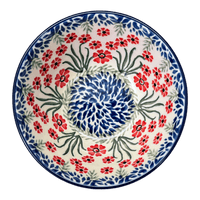 A picture of a Polish Pottery Bowl, Round, Kitchen, 5.5" in "Red Aster" by Ceramika Artystyczna | A059-1435X as shown at PolishPotteryOutlet.com/products/5-5-bowl-red-aster-a059-1435x